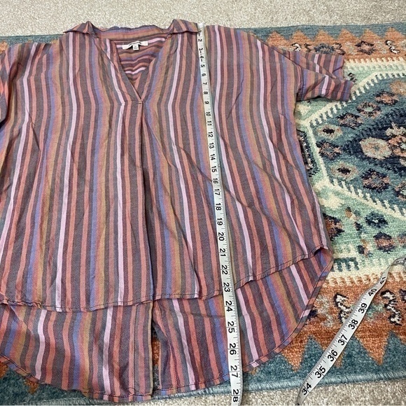 Madewell XS Courier Button Down Shirt Rainbow Stripe Back Buttons Oversized‎ - Picture 11 of 11